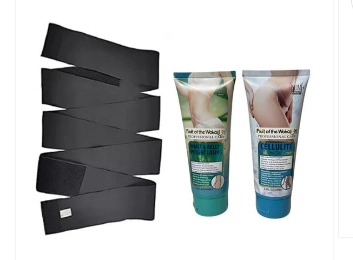 Corset wrap and fat burning cream combo
